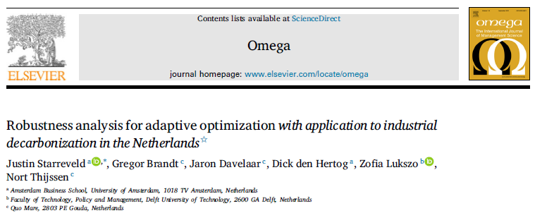 View this image of Robustness analysis for adaptive optimization with application to industrial decarbonization in the Netherlands at Quo Mare.